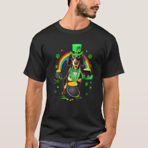 Camiseta Funny Dachshund Leprechaun Shamrock Rua D de Patri