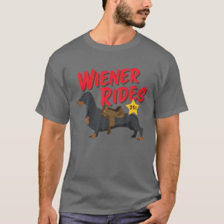 Camiseta Funny Dachshund Wiener Rides Dog Lover