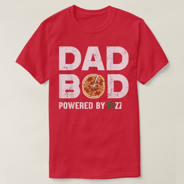 Camiseta Funny Dad Bod  Dad Bod Powered By Pizza Fathers Da (Frente do Design)