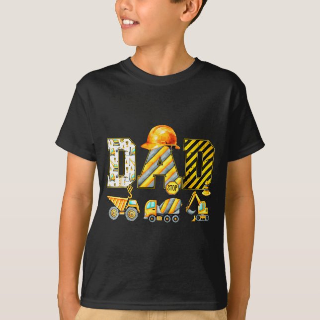 Camiseta Funny Dad Construction Excavator Kids Matching Fam (Frente)