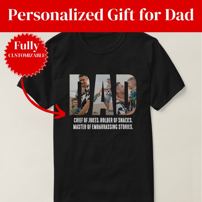 Camiseta Funny Dad T-Shirt Christmas Gifts for Dad (Funny Dad T-Shirt – Chief of Jokes & Snack Holder)