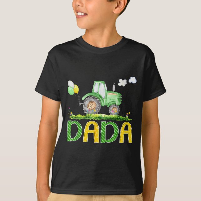 Camiseta Funny Dada Birthday Boy Tractor Farm Truck Matchin (Frente)