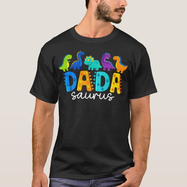 Camiseta Funny Dadasaurus T Rex Dinossauro Pai Dada Saurus (Frente)