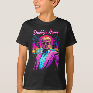 Camiseta Funny Daddys Home White House Trump Pink 2024