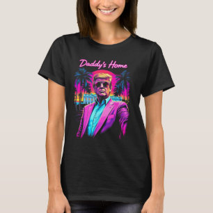 Camiseta Funny Daddys Home White House Trump Pink 2024