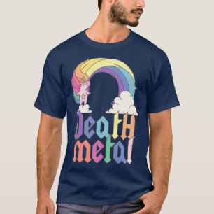 Camiseta Funny Death Metal Unicorn Cute Rock Banda Lov