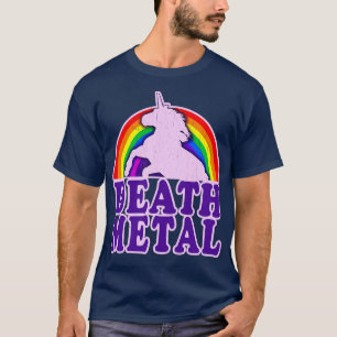 Camiseta Funny Death Metal Unicorn Rainbow