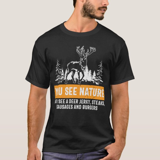 Camiseta Funny Deer Hunting Saying Retro (Frente)