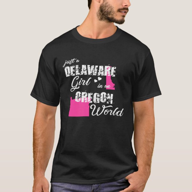 Camiseta Funny Delaware Shirts Just a Delaware girl in an O (Frente)