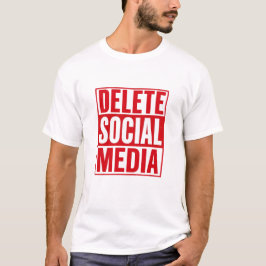 Camiseta Funny Delete Social Media Anti Internet Minimalist
