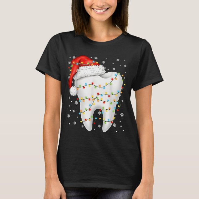 Camiseta Funny Dental Tooth Pjs Pajamas Christmas Xmas Men  (Frente)