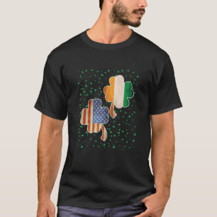 Camiseta Funny Dia de São Patrício Irish American Flag Irel