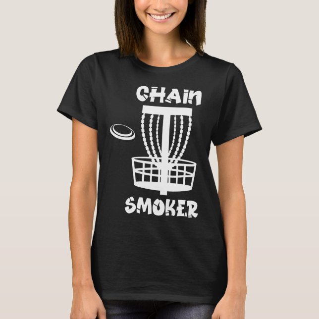 Camiseta Funny Disc Golf Chain Smoker (Frente)