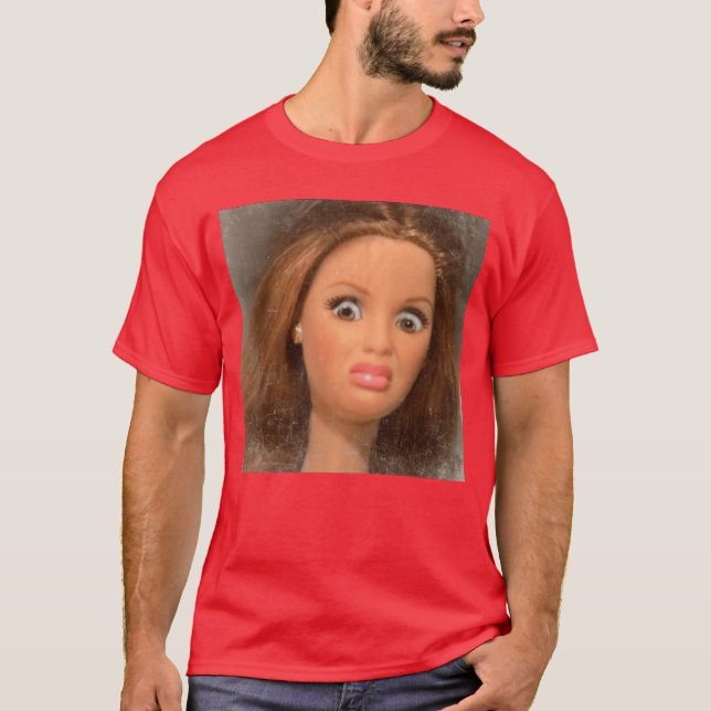 Camiseta Funny Disgusting Doll face Meme friends (Frente)