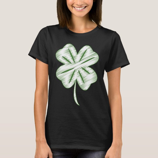 Camiseta Funny Distressed Four Leaf Clover St Patrick's Day (Frente)