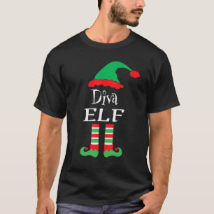 Camiseta Funny Diva Elf Family Matching Elves Hilarious