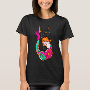 Camiseta Funny Doberman Dog With Headphone No
