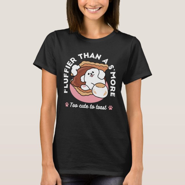 Camiseta Funny Dog and S’more Design – Kawaii Pet Lover Pun (Frente)