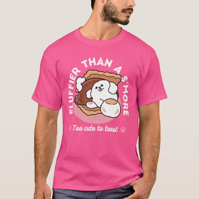 Camiseta Funny Dog and S’more Design – Kawaii Pet Lover Pun (Frente)