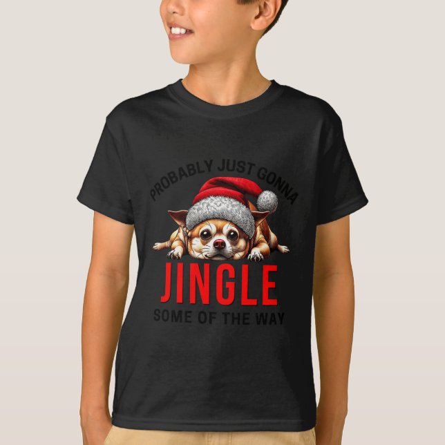 Camiseta Funny Dog Christmas Chihuahua Premium Tri-blend  (Frente)