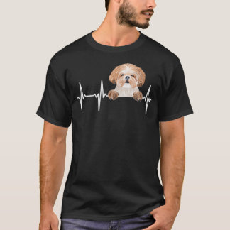 Camiseta Funny Dog Heartbeat For Shih Tzu Lovers