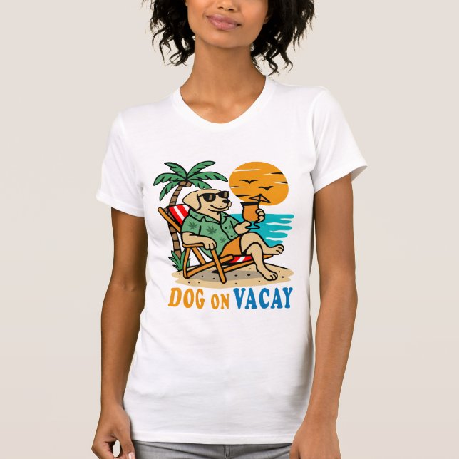 Camiseta Funny Dog on Vacation T-Shirt | Cute Summer (Frente)