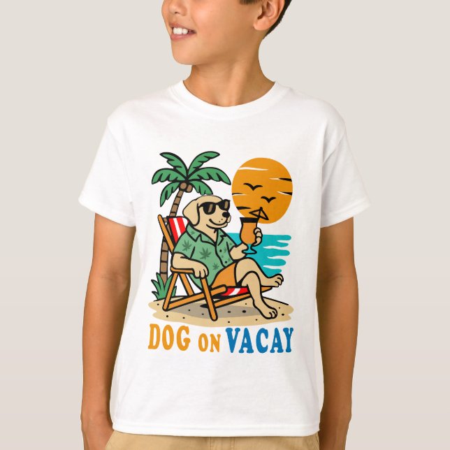 Camiseta Funny Dog on Vacation T-Shirt | Cute Summer (Frente)