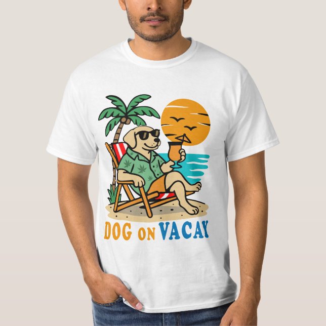 Camiseta Funny Dog on Vacation T-Shirt | Cute Summer (Frente)