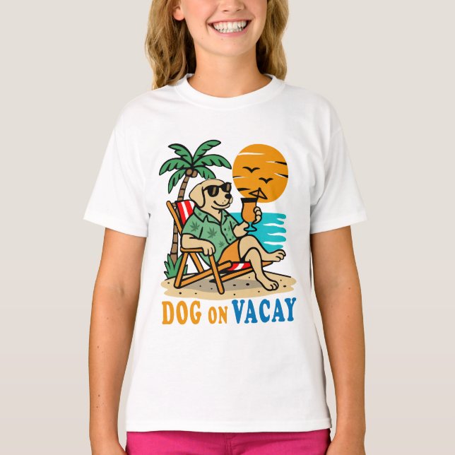 Camiseta Funny Dog on Vacation T-Shirt | Cute Summer (Frente)