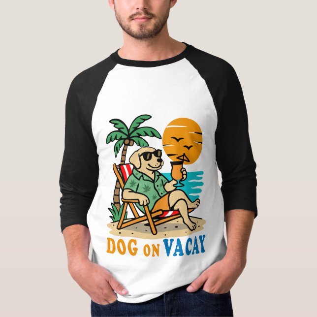 Camiseta Funny Dog on Vacation T-Shirt | Cute Summer (Frente)