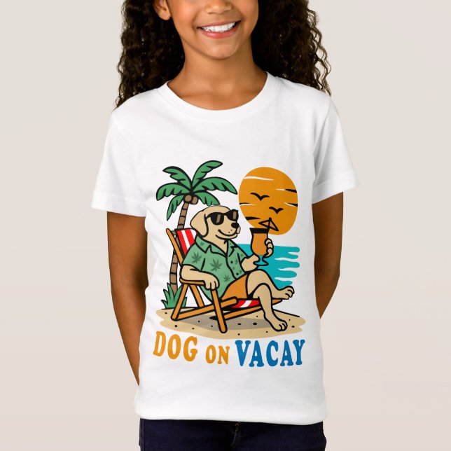 Camiseta Funny Dog on Vacation T-Shirt | Cute Summer (Frente)