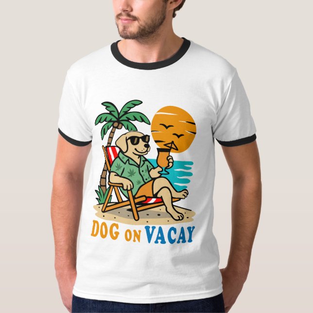Camiseta Funny Dog on Vacation T-Shirt | Cute Summer (Frente)