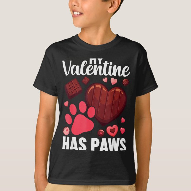 Camiseta Funny Dog Owner Valentines Day Heart Women Girls  (Frente)