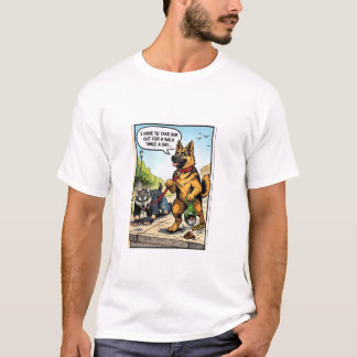 Camiseta Funny Dog Walking Human Comic Graphic T-Shirt