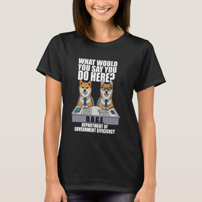 Camiseta Funny DOGE Meme D.O.G.E, Department Of Government  (Frente)