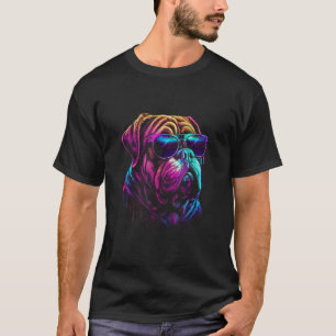 Camiseta Funny Dogue De Bordeaux proprietária Vaporwave Not