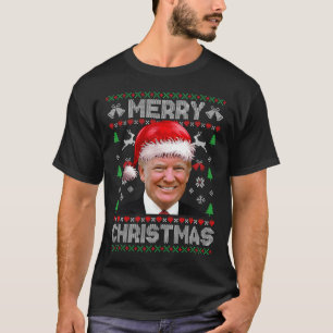 Camiseta Funny Donald Trump Feliz Família de Natal Feia