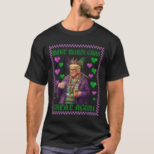 Camiseta Funny Donald Trump Miçanga Mardi Gras Festival Fle