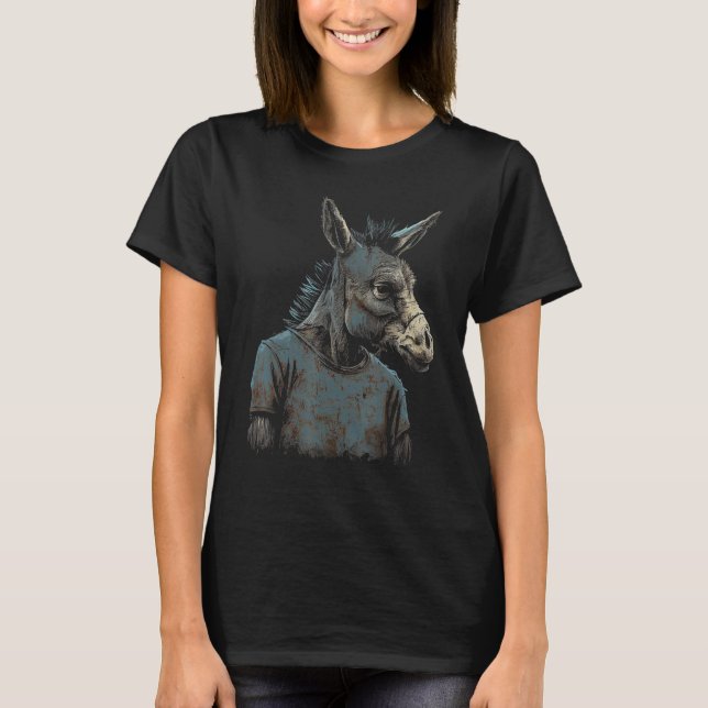 Camiseta Funny Donkey Face Gift idea for Donkeys Lovers Gra (Frente)