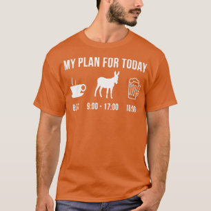 Camiseta Funny Donkey Farmer My Plan For Today  