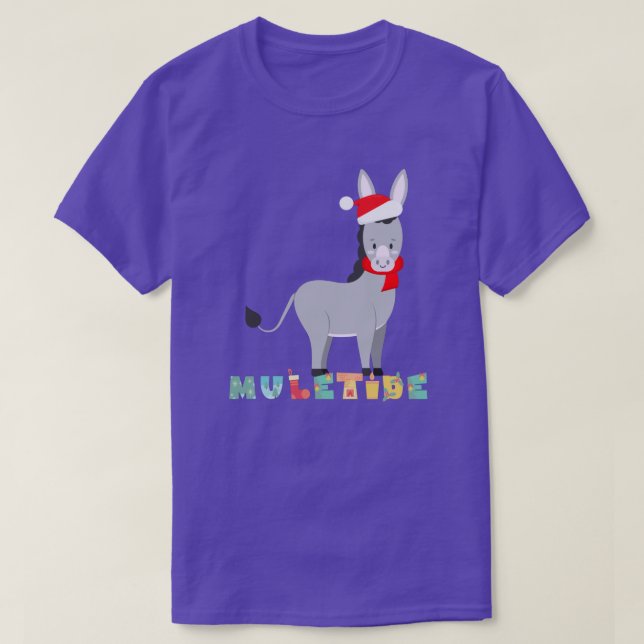 Camiseta Funny Donkey Muletide Natal (Frente do Design)