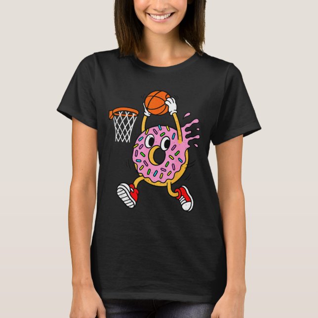 Camiseta Funny Donut Dunking Basketball Doughnut Food Champ (Frente)