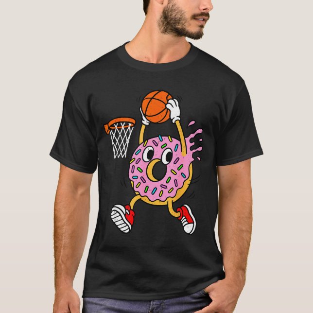 Camiseta Funny Donut Dunking Basketball Doughnut Food Champ (Frente)