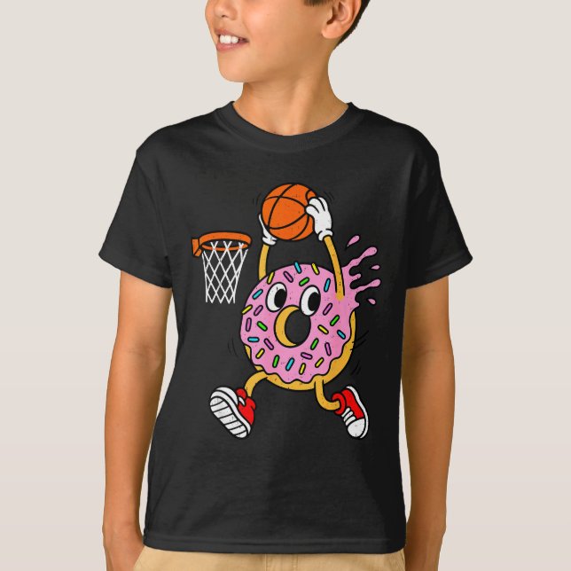 Camiseta Funny Donut Dunking Basketball Doughnut Food Champ (Frente)