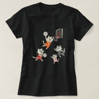 Camiseta Funny doodle cats playing basketball T-Shirt