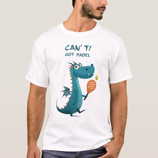 Camiseta Funny Dragon Padel | Não posso. Peguei o Padel. |  (Frente)