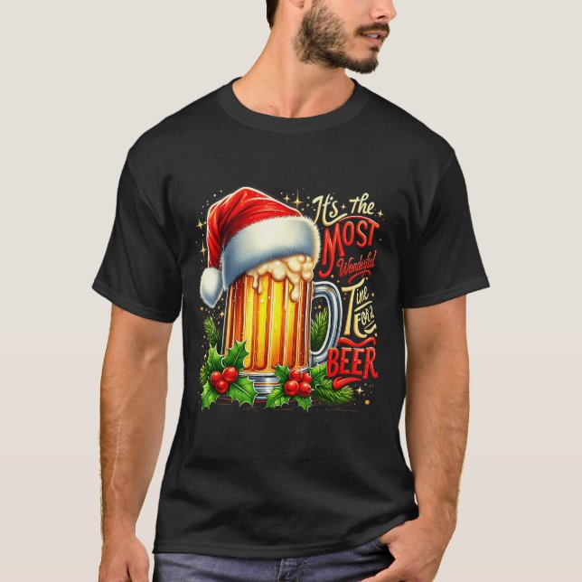 Camiseta Funny Drinking Christmas Santa Beer Lovers Trend N (Frente)