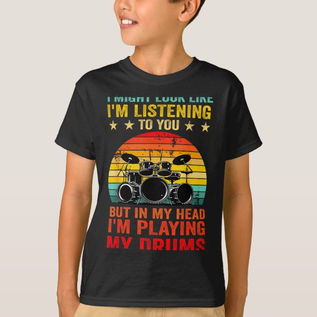 Camiseta Funny Drummer Men Women Drumline Drumming Musical  (Frente)