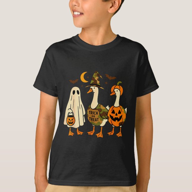 Camiseta Funny Duck Duck Boo Halloween Costume Duck  (Frente)