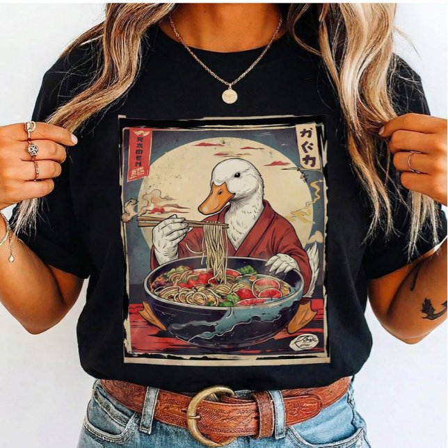 Camiseta Funny Duck Eating Ramen Japanese for students  (Criador carregado)